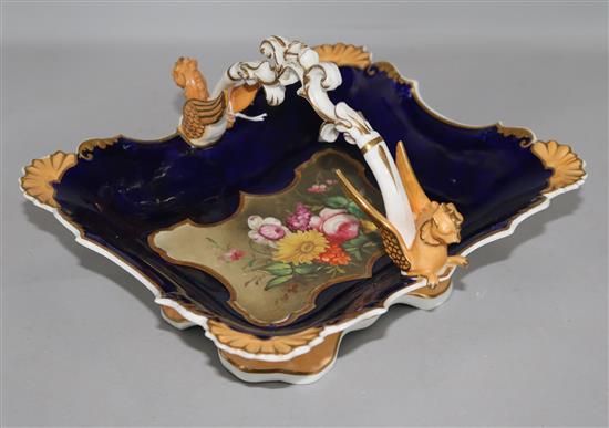 A Victorian ceramic flower painted basket